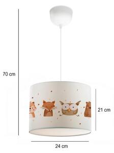 Dětský lustr CANDY 1xE27/40W/230V bílá/hnědá