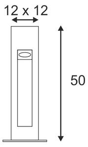 SLV 231370 Arrock Stone 50, venkovní sloupkové svítidlo z přírodního čediče, 9W LED, 3000K, výška 50cm, IP44