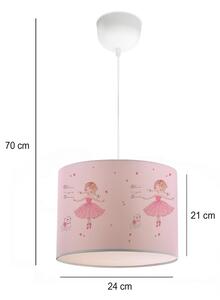 Dětský lustr CANDY 1xE27/40W/230V růžová