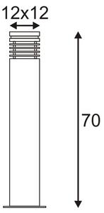 SLV 231411 Arrock Granite 70, venkovní sloupek z žuly sůl/pepř, 1x15W, výška 70cm, IP44