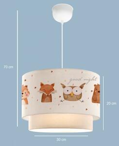 Dětský lustr CANDY 1xE27/40W/230V bílá/hnědá