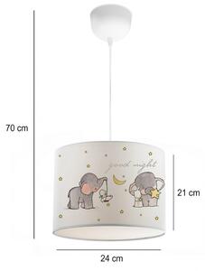 Dětský lustr CANDY 1xE27/40W/230V bílá/béžová