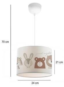 Dětský lustr CANDY 1xE27/40W/230V bílá/hnědá