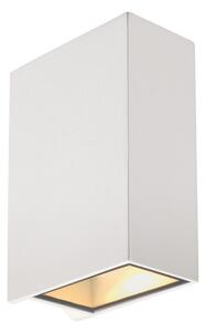 SLV 232441 Quad 2 XL, bílé nástěnné venkovní svítidlo se svícením nahoru/dolu, 8,6W LED, 3000K, výška 15cm, IP44