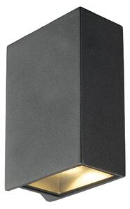SLV 232445 Quad 2 XL, antracitové nástěnné venkovní svítidlo se svícením nahoru/dolu, 8,6W LED, 3000K, výška 15cm, IP44
