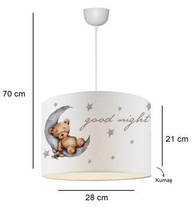 Dětský lustr CANDY 1xE27/40W/230V bílá/hnědá
