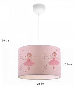 Dětský lustr CANDY 1xE27/40W/230V růžová