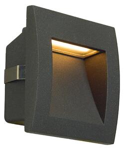 SLV 233605 Downunder Out LED S, antracitové zápustné svítidlo do stěny, 1,7W LED, 3000K, 9x9cm, IP55