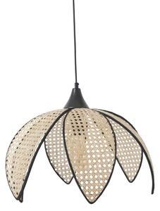 Lustr na lanku FUME 1xE27/40W/230V pr. 40 cm černá/béžová