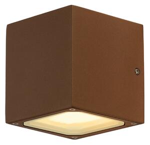 SLV 232537 Sitra Cube, hnědé nástěnné venkovní svítidlo se svícením nahoru/dolu, 2x9W, výška 11,5cm, IP44