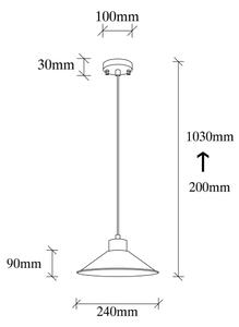 Lustr na lanku MANAVGAT 1xE27/40W/230V černá/hnědá