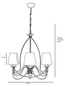 Lustr na řetězu CLASSIC 3xE14/40W/230V bronzová/béžová