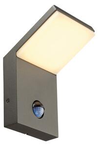 SLV 232915 Ordi, nástěnné venkovní svítidlo se senzorem, 9W LED, 3000K, antracit, výška 16,5cm, IP44