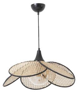 Lustr na lanku FUME 1xE27/40W/230V pr. 45 cm černá/béžová