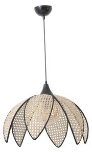 Lustr na lanku FUME 1xE27/40W/230V pr. 40 cm černá/béžová