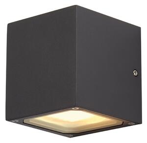 SLV 232535 Sitra Cube, antracitové nástěnné venkovní svítidlo se svícením nahoru/dolu, 2x9W, výška 11,5cm, IP44