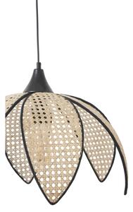 Lustr na lanku FUME 1xE27/40W/230V pr. 40 cm černá/béžová