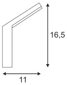 SLV 232905 Ordi, nástěnné venkovní svítidlo, 9W LED, 3000K, antracit, výška 16,5cm, IP44