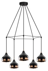 Lustr na lanku YILDO 5xE27/40W/230V černá/měděná