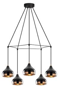 Lustr na lanku YILDO 5xE27/40W/230V černá/měděná