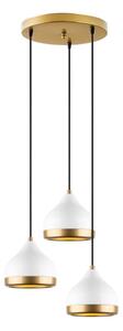 Lustr na lanku YILDO 3xE27/40W/230V bílá/zlatá