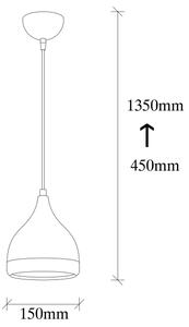 Lustr na lanku YILDO 1xE27/40W/230V černá/měděná