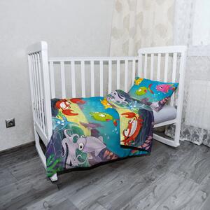 Sablio Mikroplyšové dětské povlečení do postýlky Podmořský svět 2 - 120x90 / 40x60