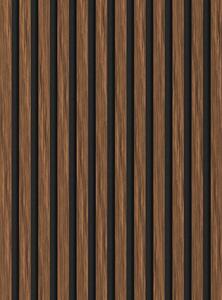 Mexen Lam-F, akustické stěnové lamely 275 × 30 cm, plstěný podklad 8 mm, technická dýha, mahagon rubínový, S105-275307-3015-013
