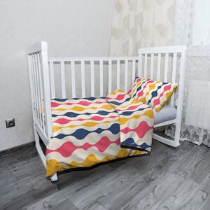 Sablio Dětské povlečení do postýlky Barevné křivky - 120x90 / 40x60