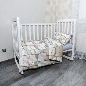 Sablio Mikroplyšové dětské povlečení do postýlky Kreslená koťátka - 120x90 / 40x60