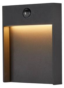 SLV 1002954 Flatt, venkovní nástěnné svítidlo se senzorem, LED 16W 3000K, antracit, rozměr 18x23cm, IP65
