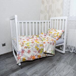 Sablio Mikroplyšové dětské povlečení do postýlky Hvězdičky - 120x90 / 40x60