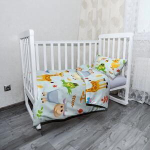 Sablio Mikroplyšové dětské povlečení do postýlky Zvířátka 3 - 120x90 / 40x60
