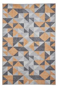 Pratelný koberec v okrově žluté a šedé barvě 76x150 cm Coral Yellow&Grey – Think Rugs