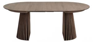 Jídelní rozkládací stůl Osaka smoked, kulatý, dubová dýha, Ø120–200×75 cm – House Nordic 2