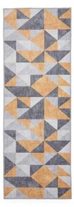 Pratelný koberec v okrově žluté a šedé barvě 61x170 cm Coral Yellow&Grey – Think Rugs