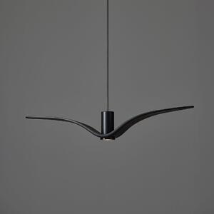 Brokis PC01111_003 Night Birds Exterior, závěsné svítidlo z ručně zpracovaného skla, 6,5W LED, šedé kouřové sklo-masiv, délka 78cm, IP54