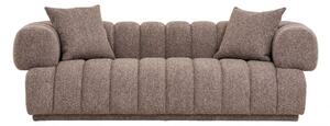 Pohovka Aurora, 3místná, bouclé, hnědá, 226×106×69 cm – House Nordic