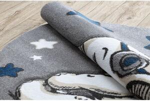 Dywany Luszczow Kusový koberec kulatý PETIT SLONÍK, HVĚZDY, šedý Rozměr koberce: 140 cm KRUH