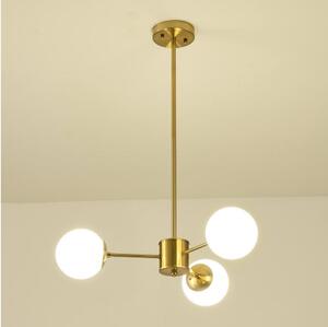 Lustr na tyči PUFF 3xE27/40W/230V mosaz