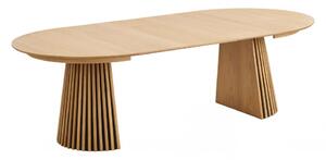 Jídelní rozkládací stůl Osaka natural, kulatý, dubová dýha, Ø120–240×75 cm – House Nordic
