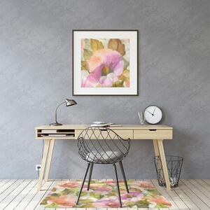 Podložka pod kolečkovou židli malované květiny