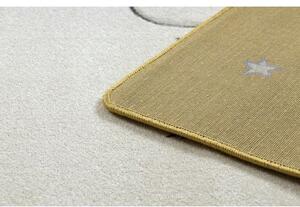 Dywany Luszczow Kusový koberec PETIT MĚSÍC, HVĚZDY, MRAKY Y, zlatý Rozměr koberce: 80 x 150 cm