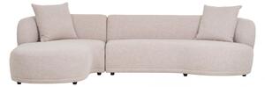 Rohová sedací souprava Kingston, levý roh, bouclé, béžová, 256×148 cm – House Nordic