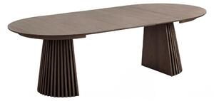 Jídelní rozkládací stůl Osaka smoked, kulatý, dubová dýha, Ø120–240×75 cm – House Nordic