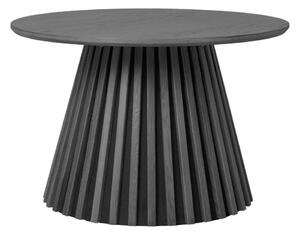 Konferenční stolek Osaka černý, kulatý, dubová dýha, Ø70×45 cm – House Nordic