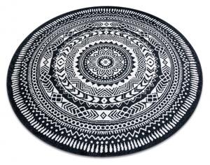 Dywany Luszczow Kulatý koberec FUN Napkin ubrousek - černý Rozměr koberce: 100 cm KRUH