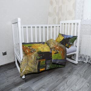 Sablio Mikroplyšové dětské povlečení do postýlky Terasa kavárny v noci - Vincent van Gogh - 120x90 / 40x60