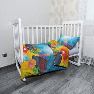 Sablio Mikroplyšové dětské povlečení do postýlky Podmořský svět - 120x90 / 40x60