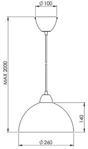Fabas 2908-44-102 Nice 2908, závěsné svítidlo, 1x60W, kov, bílé stínítko o průměru 26cm